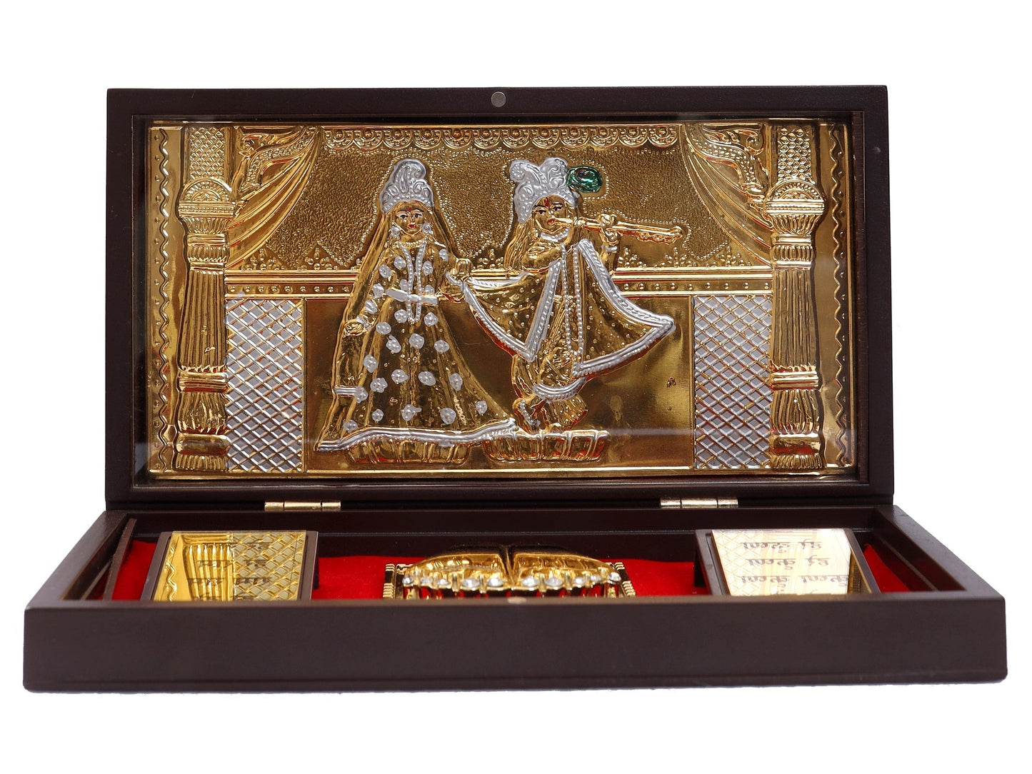 Charn Paduka Made In Gold Foiling Radha Krishna Ji