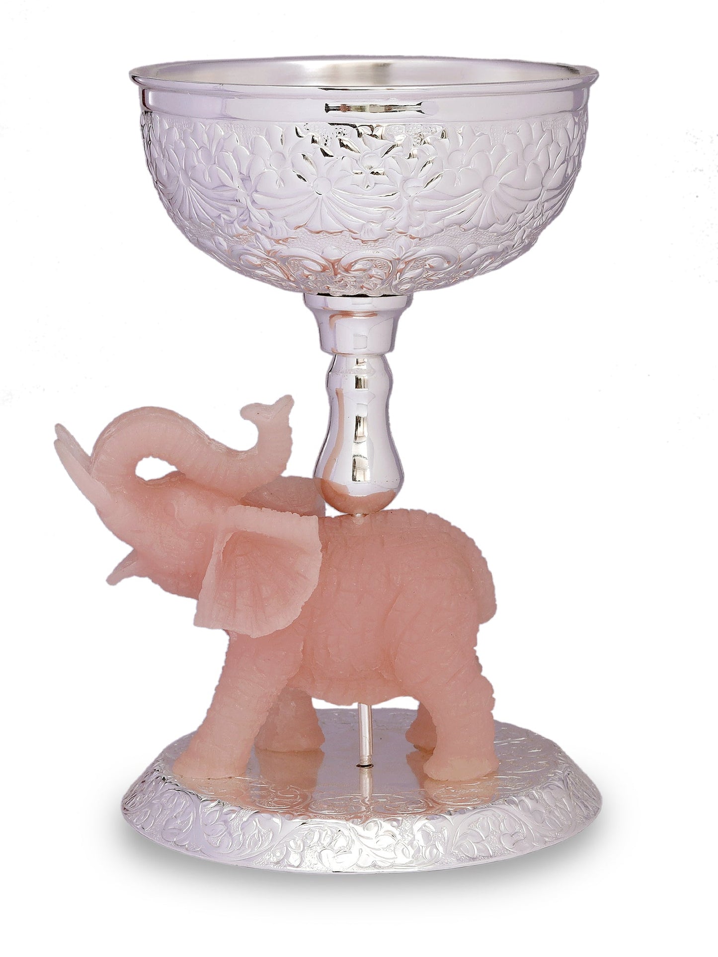 Silver Plated Bowl with Elephant Resin