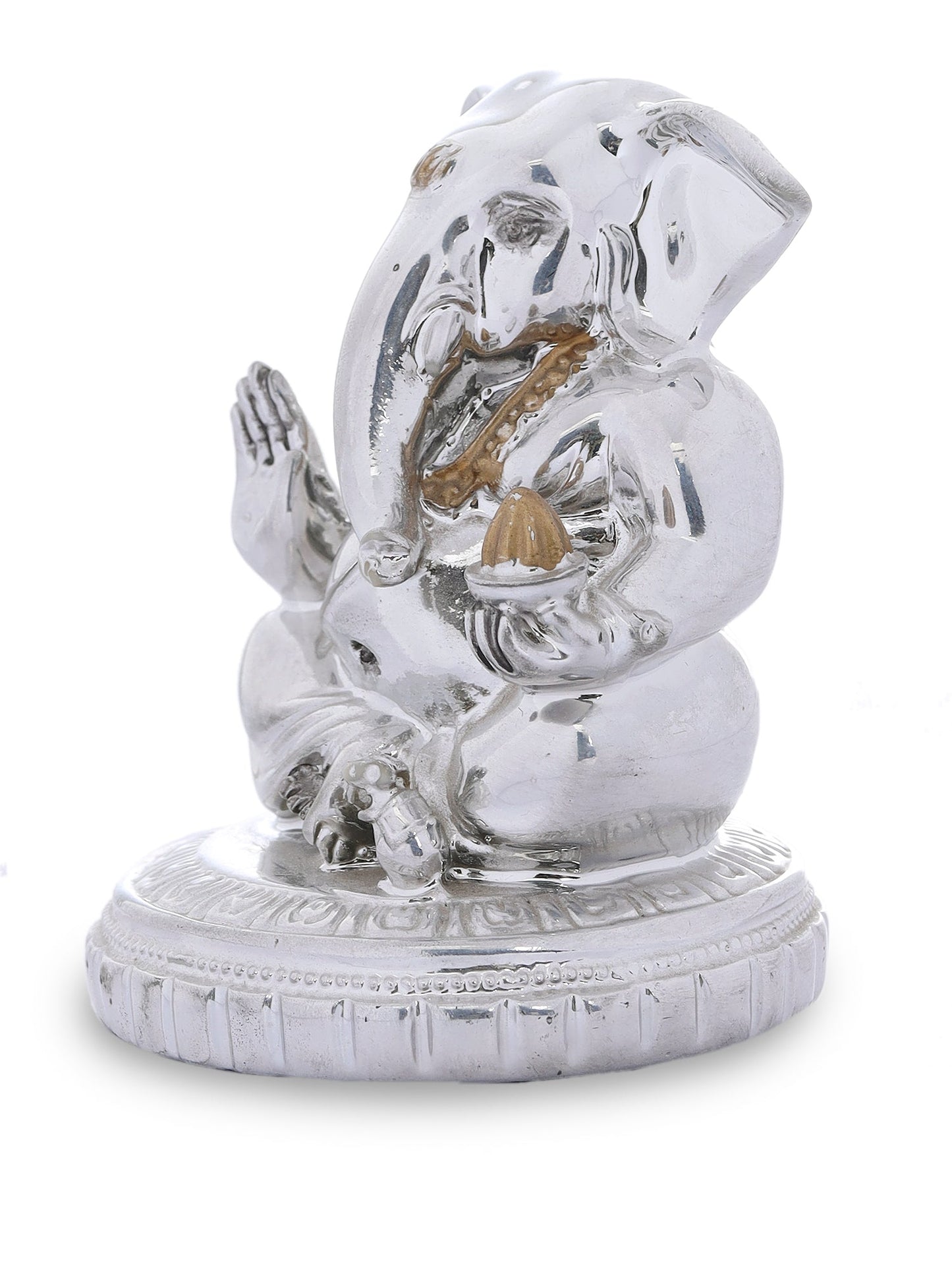Ganesh Made In Silver Plating Base Material Resin Yellow Laddu