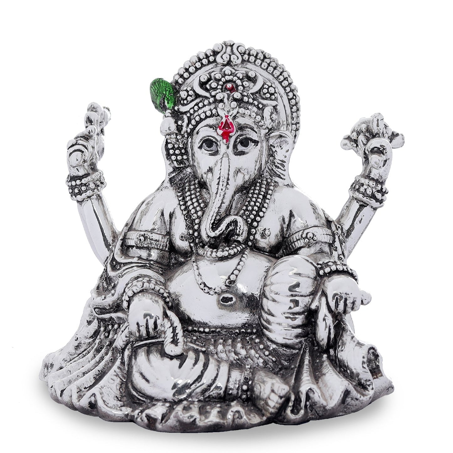 Ganesh Made In Silver Plating Resin Base Material