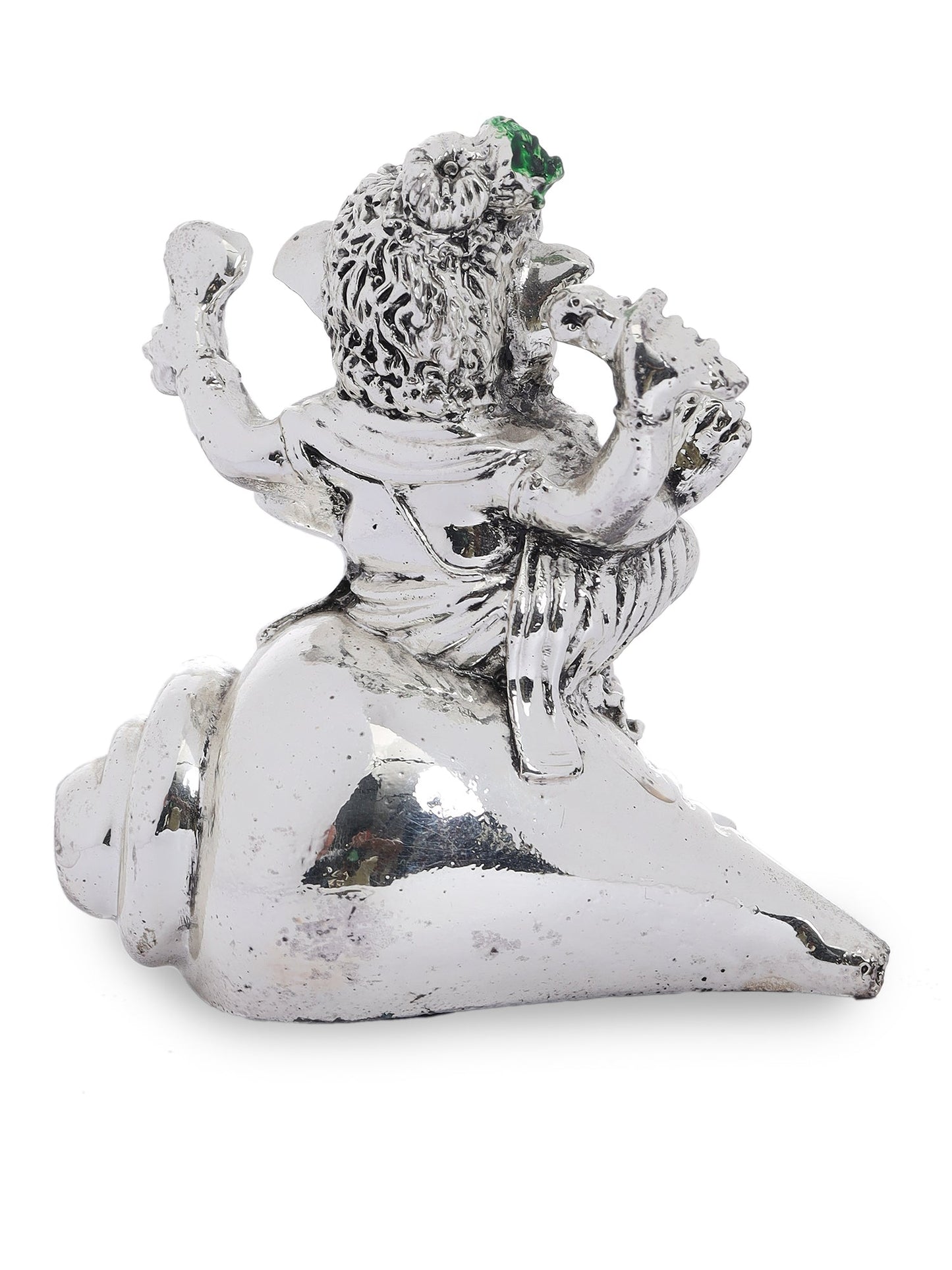 Ganesh Made In Silver Plating Base Material Resin Sitting On Shank