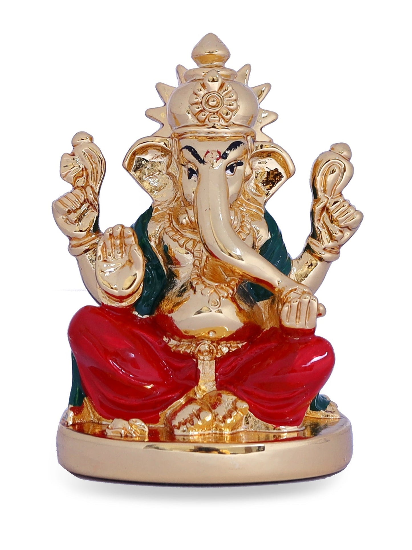 Ganesha Made In Gold Plating with Red Dhoti