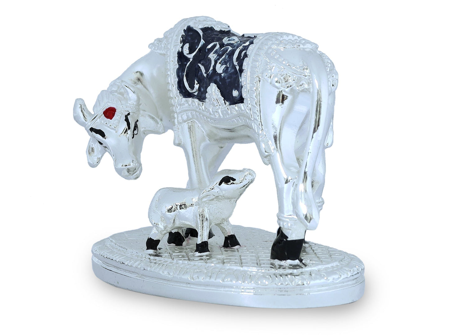 Silver Plated Resin Cow Made