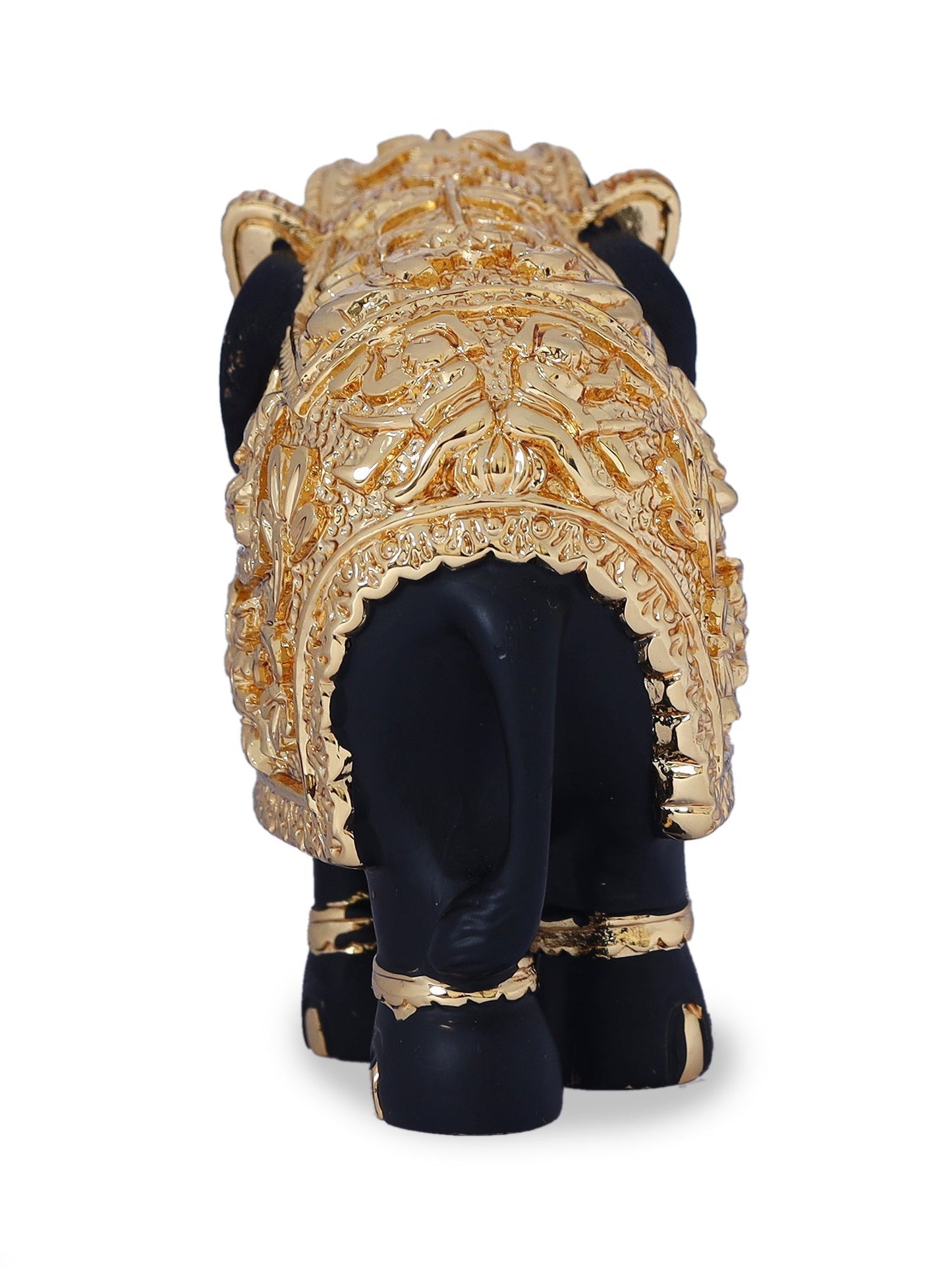 Pair of Gold Plating Resin Black Elephant