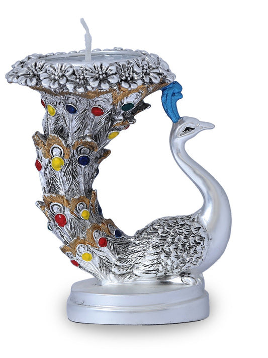 Resin Peacock Made In Silver Plating