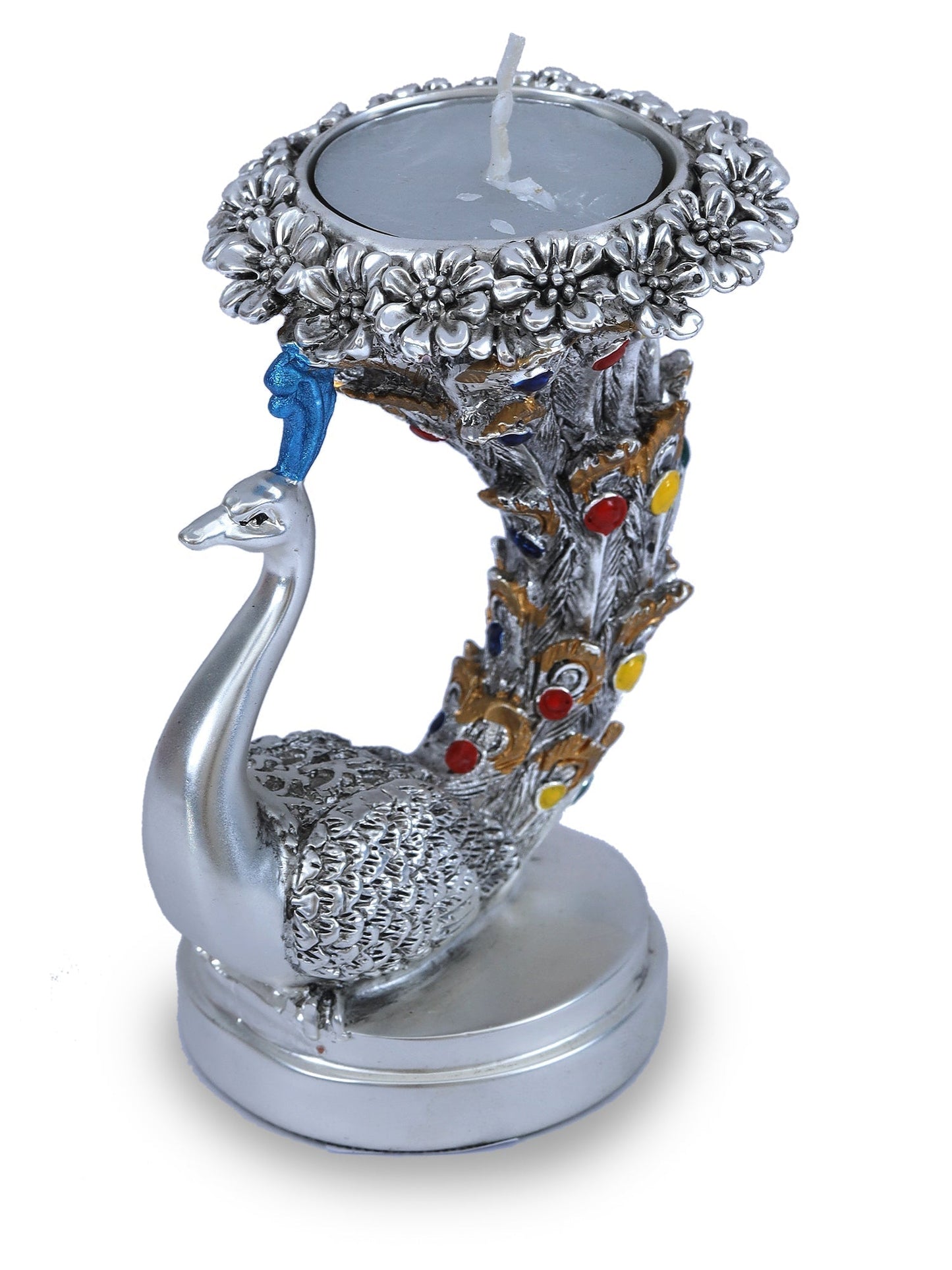 Resin Peacock Made In Silver Plating