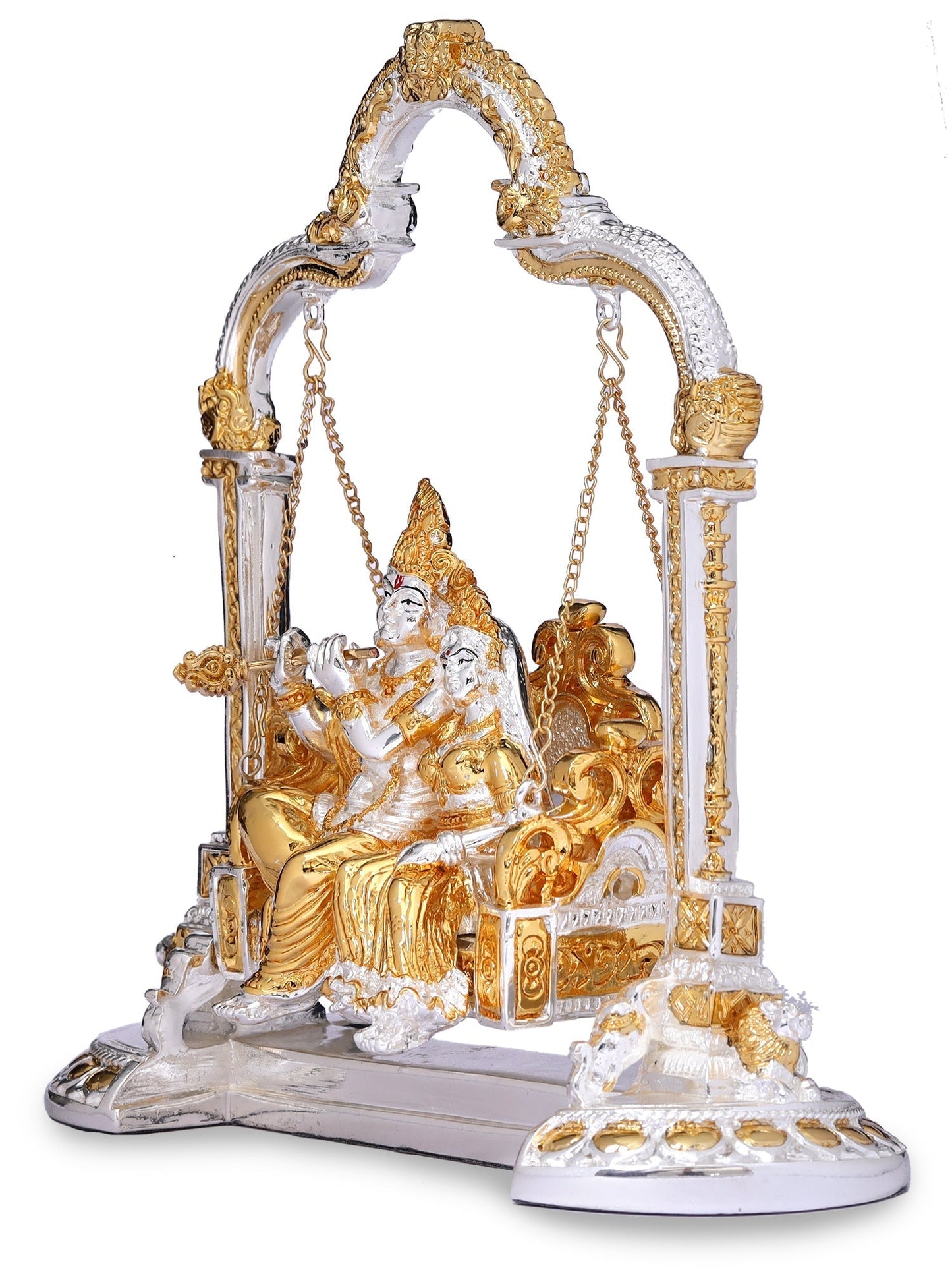 Brass Krishna Radha Made In Silver Plating