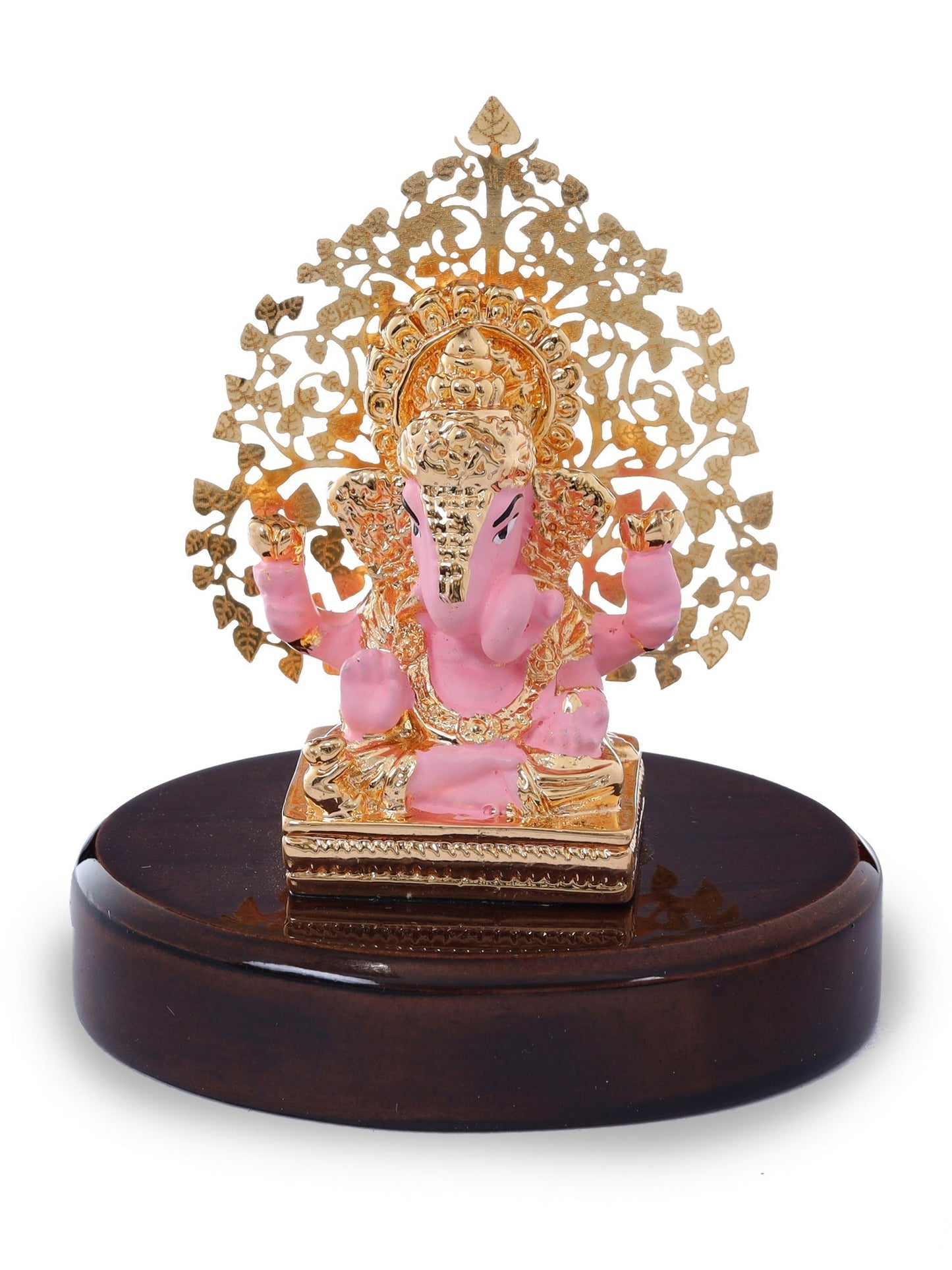 Ganesha Made In Gold Plating Resin Base Material with Pink Dhoti