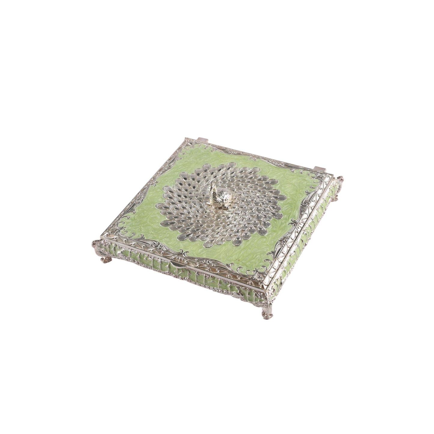 Jewelry Box with Peacock Lid- Small