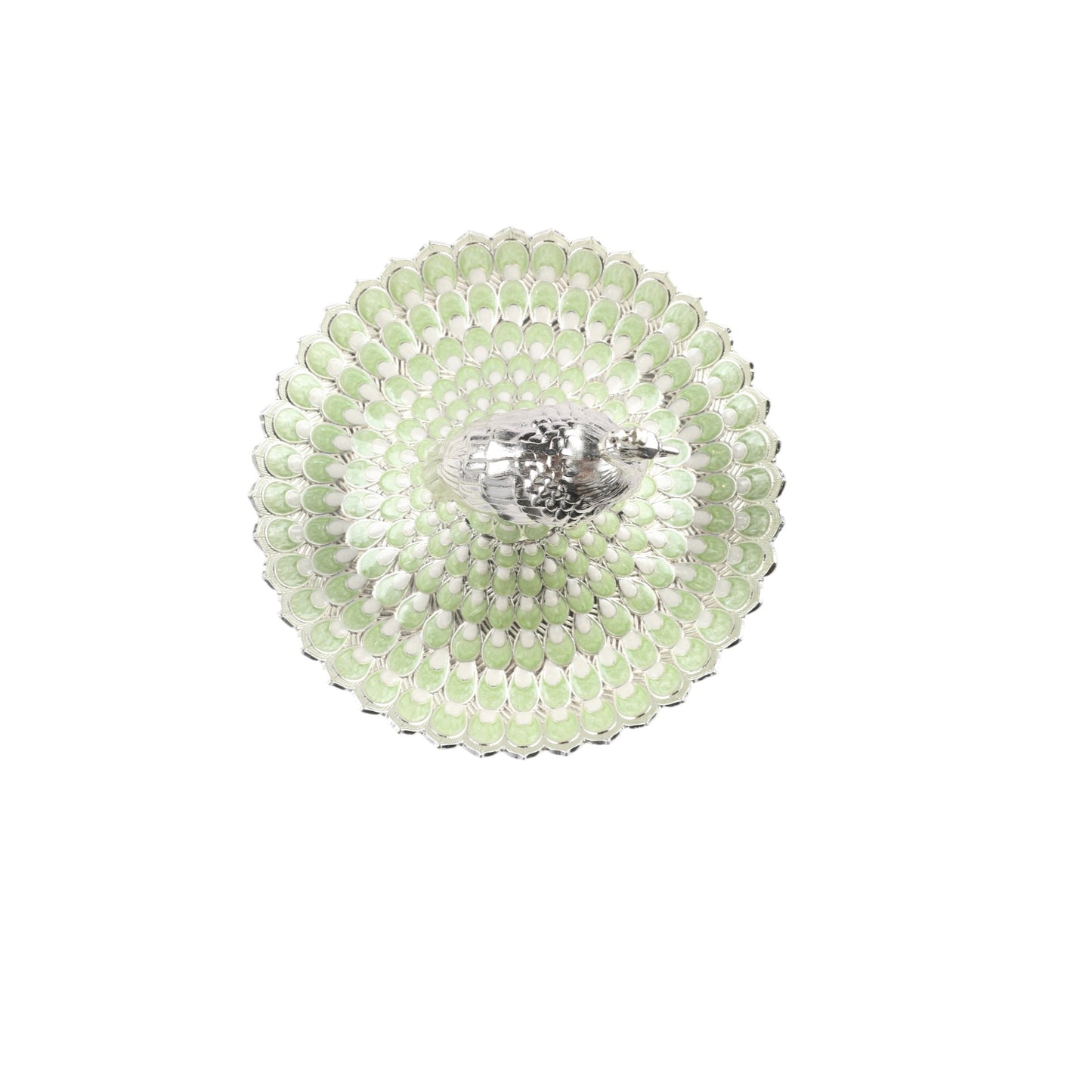 Peacock platter with silver plating
