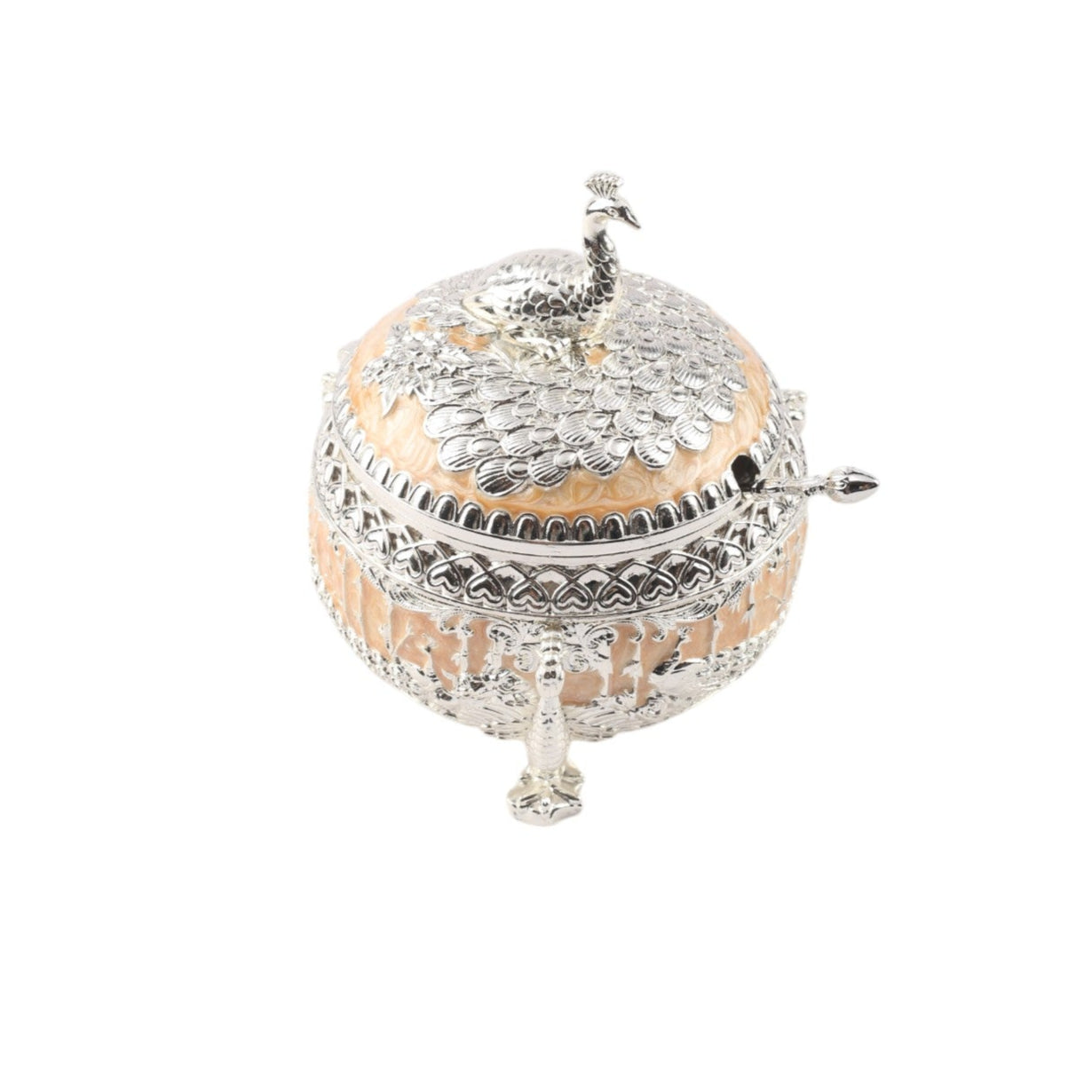 Peacock on top Sugar Pot – Enamel Finish