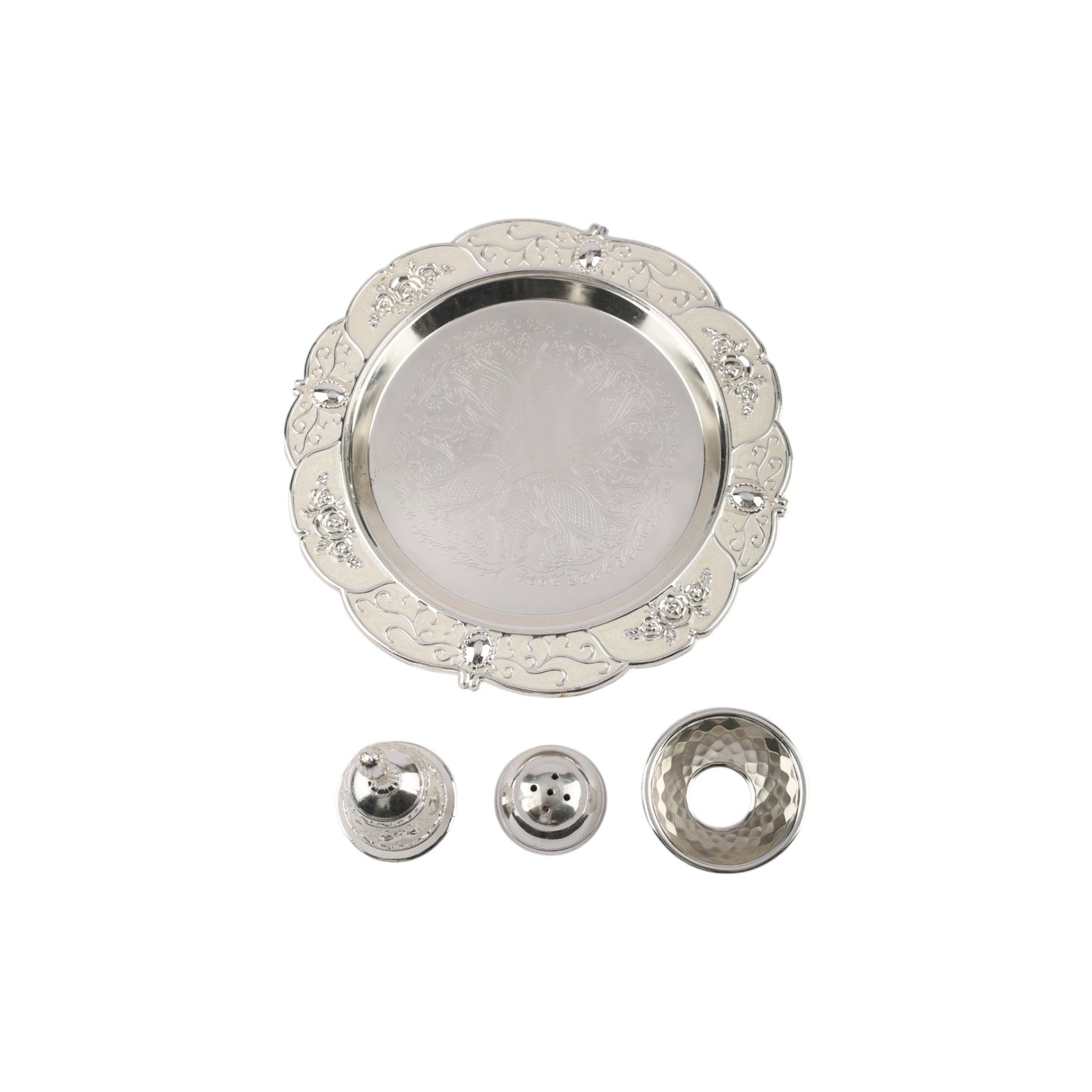 Elegant Silver-Plated Pooja Thali Set