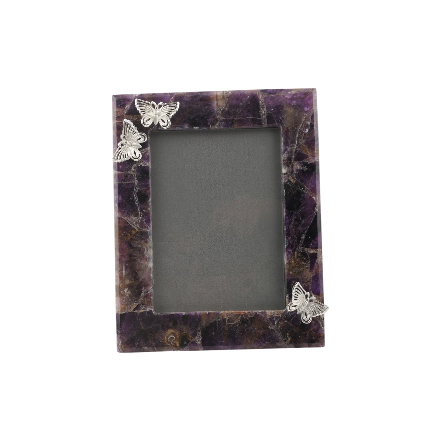 Amethyst Photo Frame with Silver Plated Butterfly