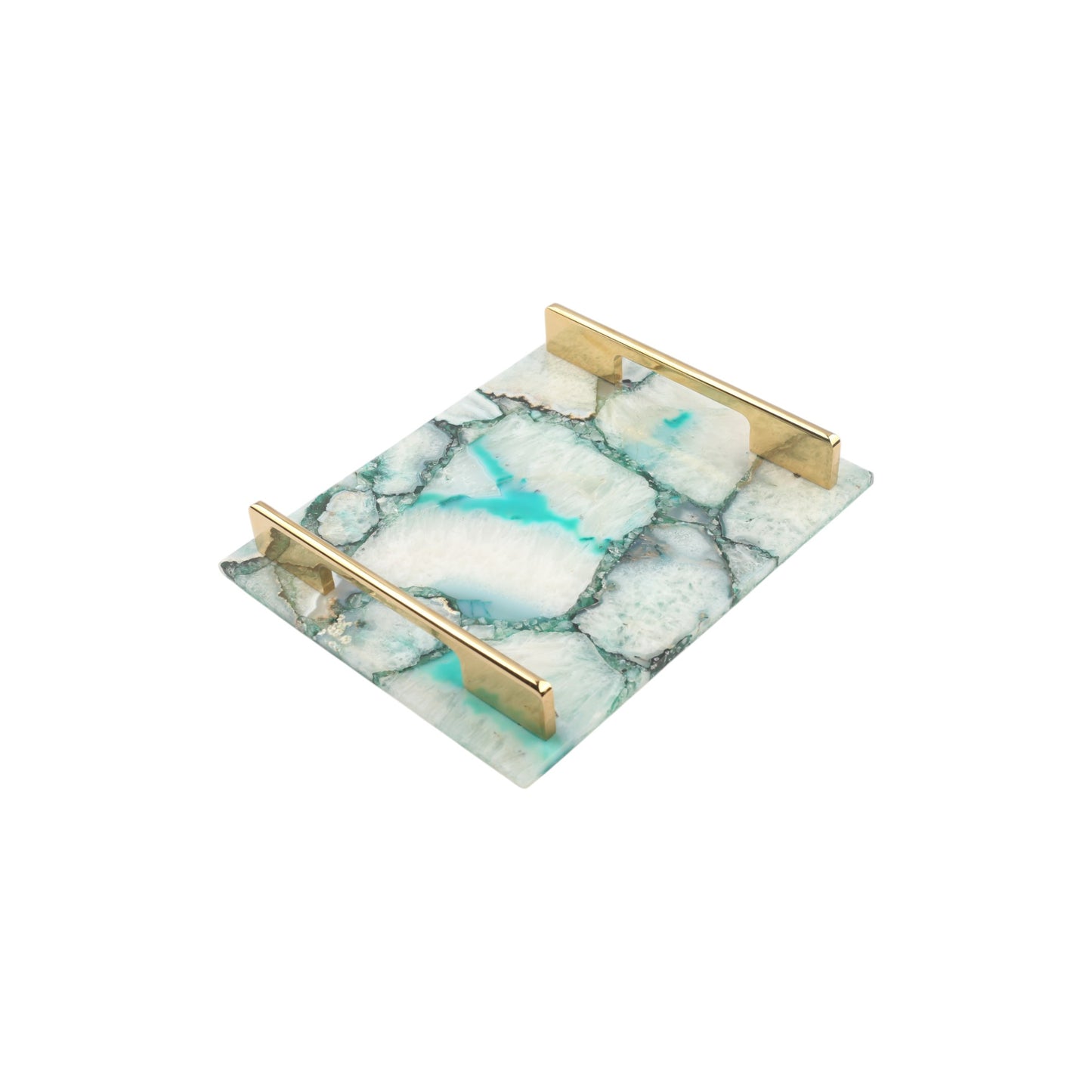 Aqua Agate Serving Tray