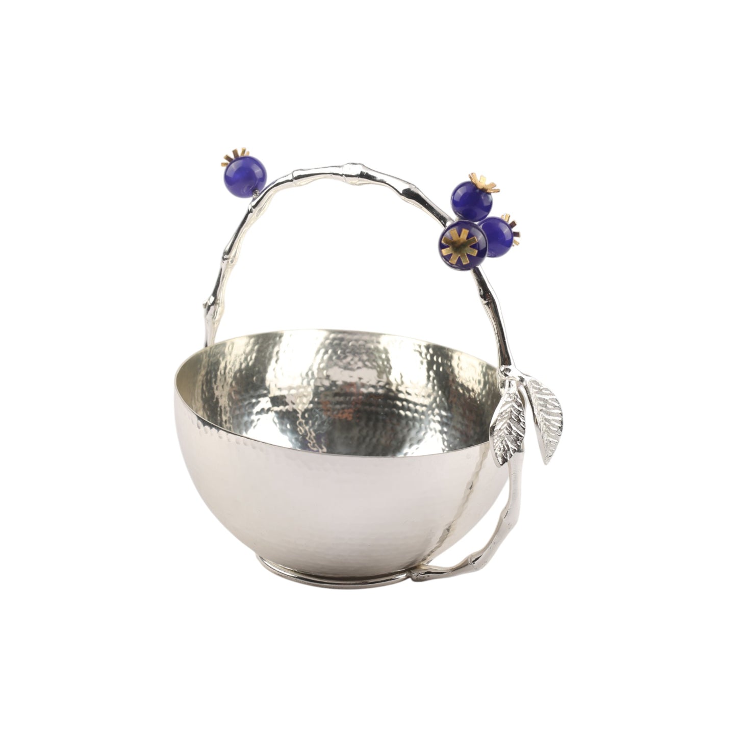 Silver-Plated Bowl with Floral Handle