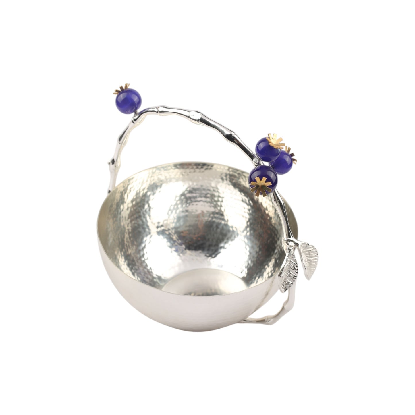 Silver-Plated Bowl with Floral Handle