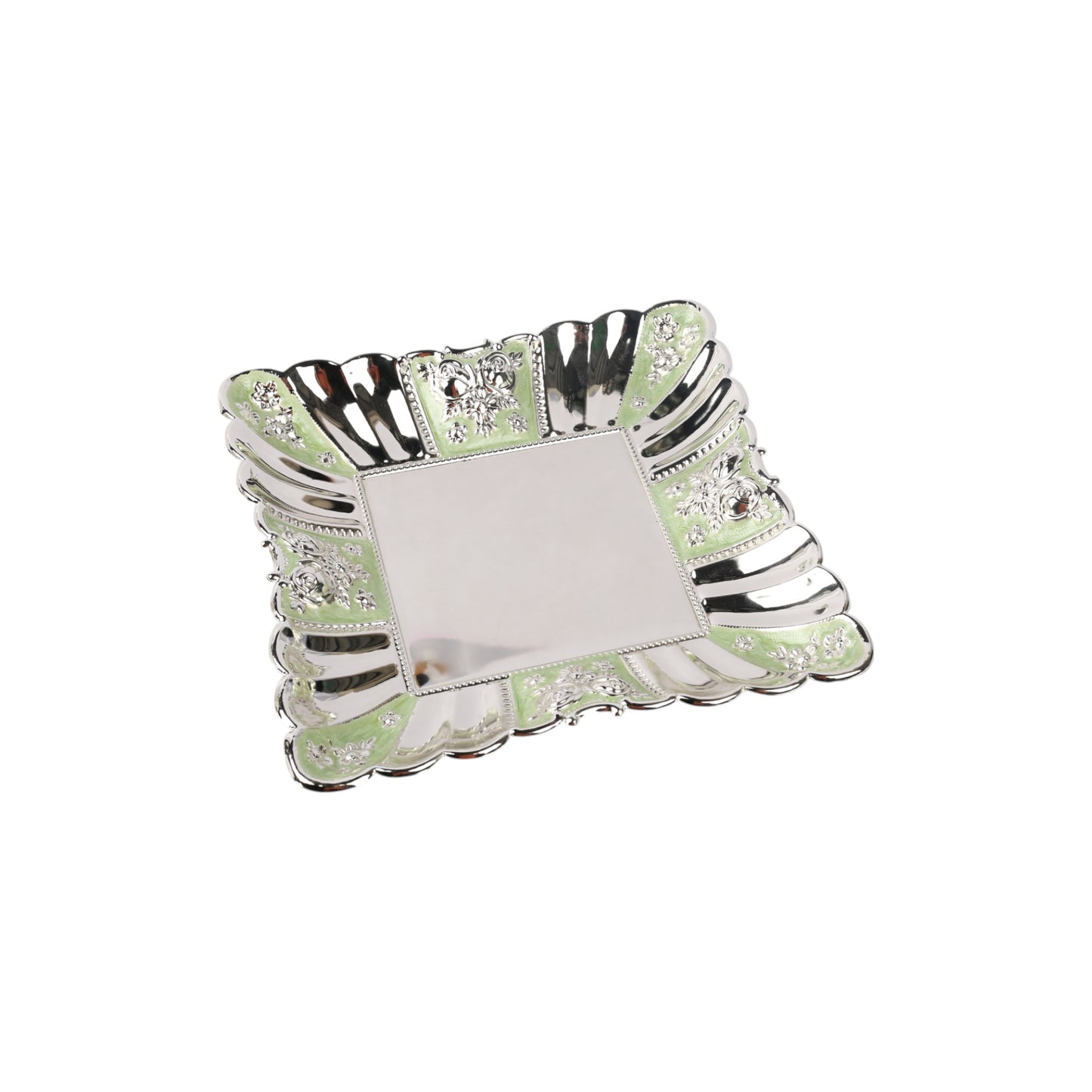 Silver Plated Enamel Tray