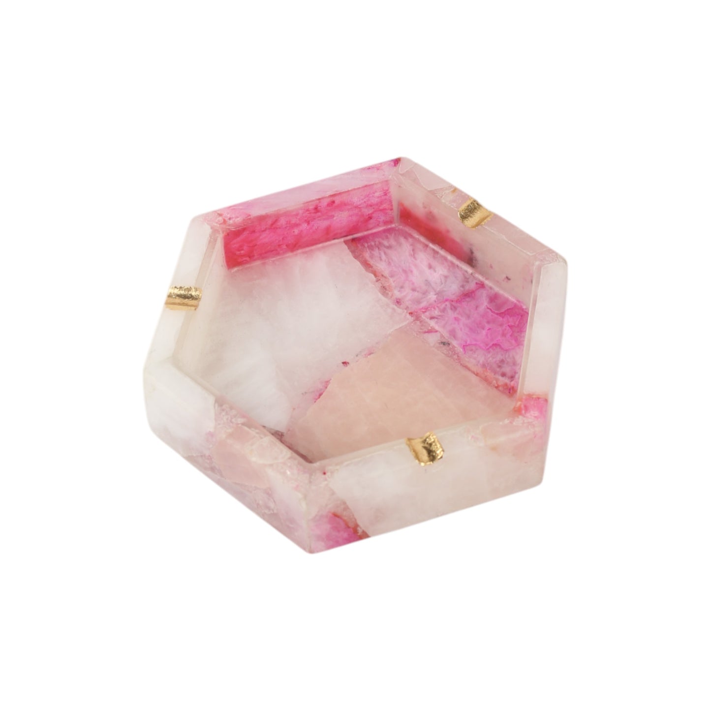 Mix Agate (shades of pink) Hexagon Ash Tray