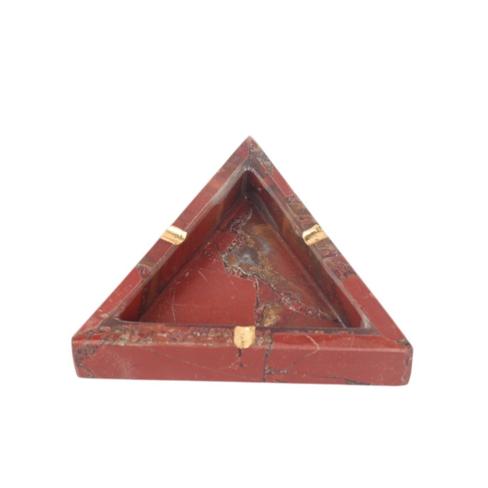 Red Stone Triangle Ash Tray