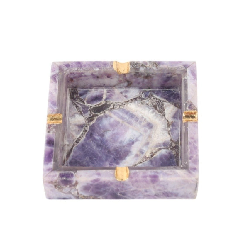 Purple Agate Square Ash Tray