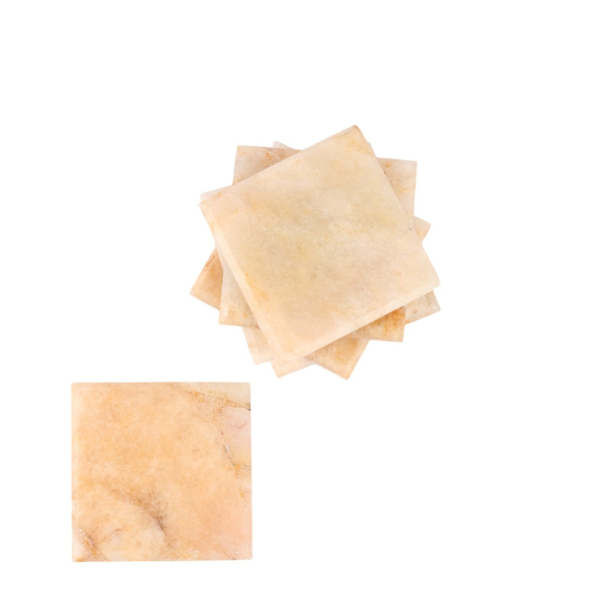 Rose Quartz Square Coaster Set