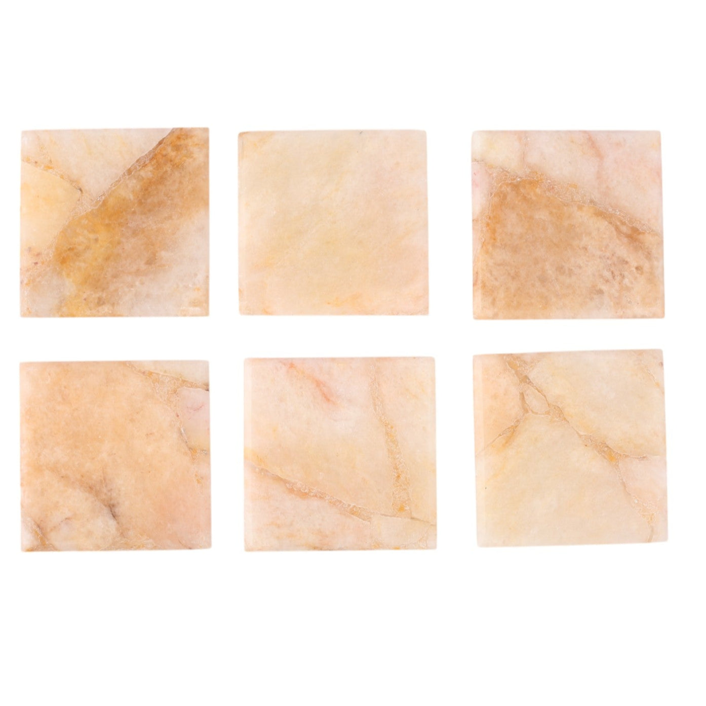 Rose Quartz Square Coaster Set