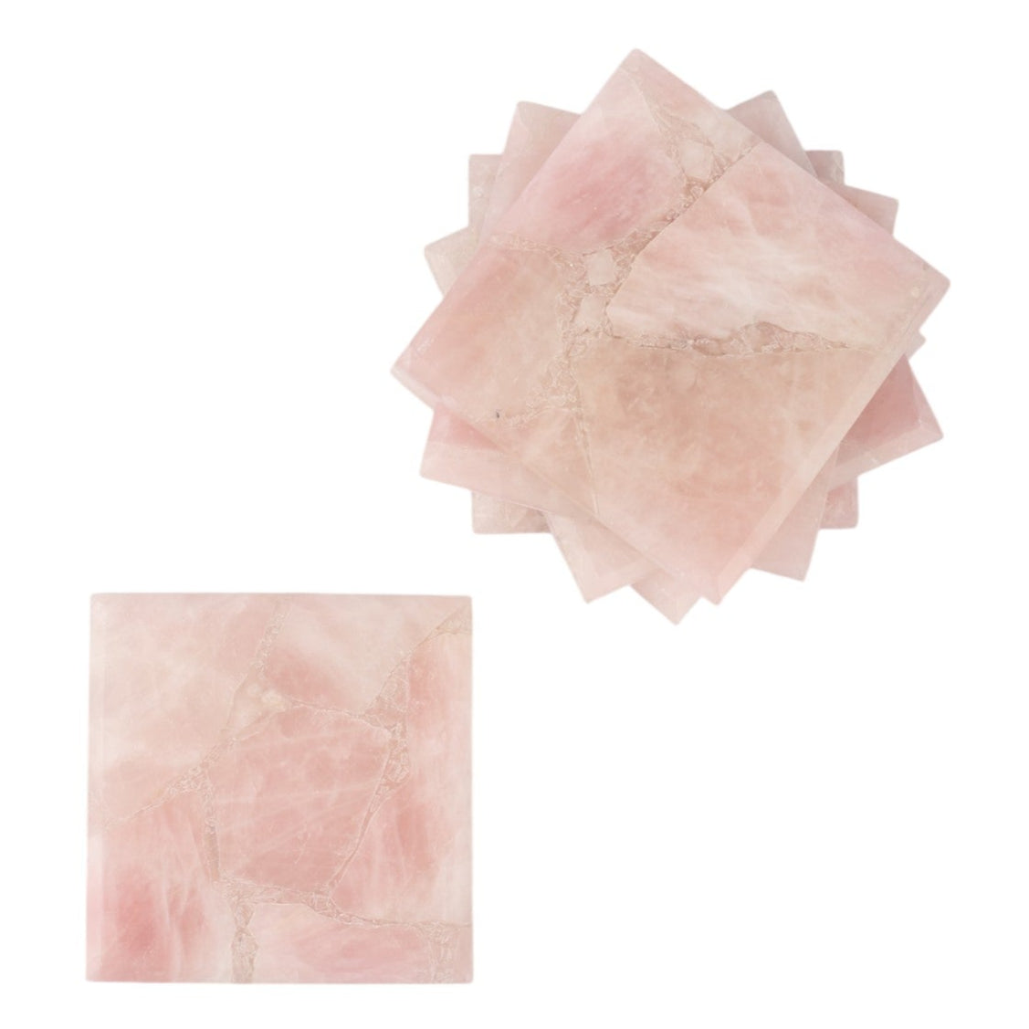 Rose Quartz Square Coaster Set