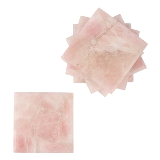 Rose Quartz Square Coaster Set