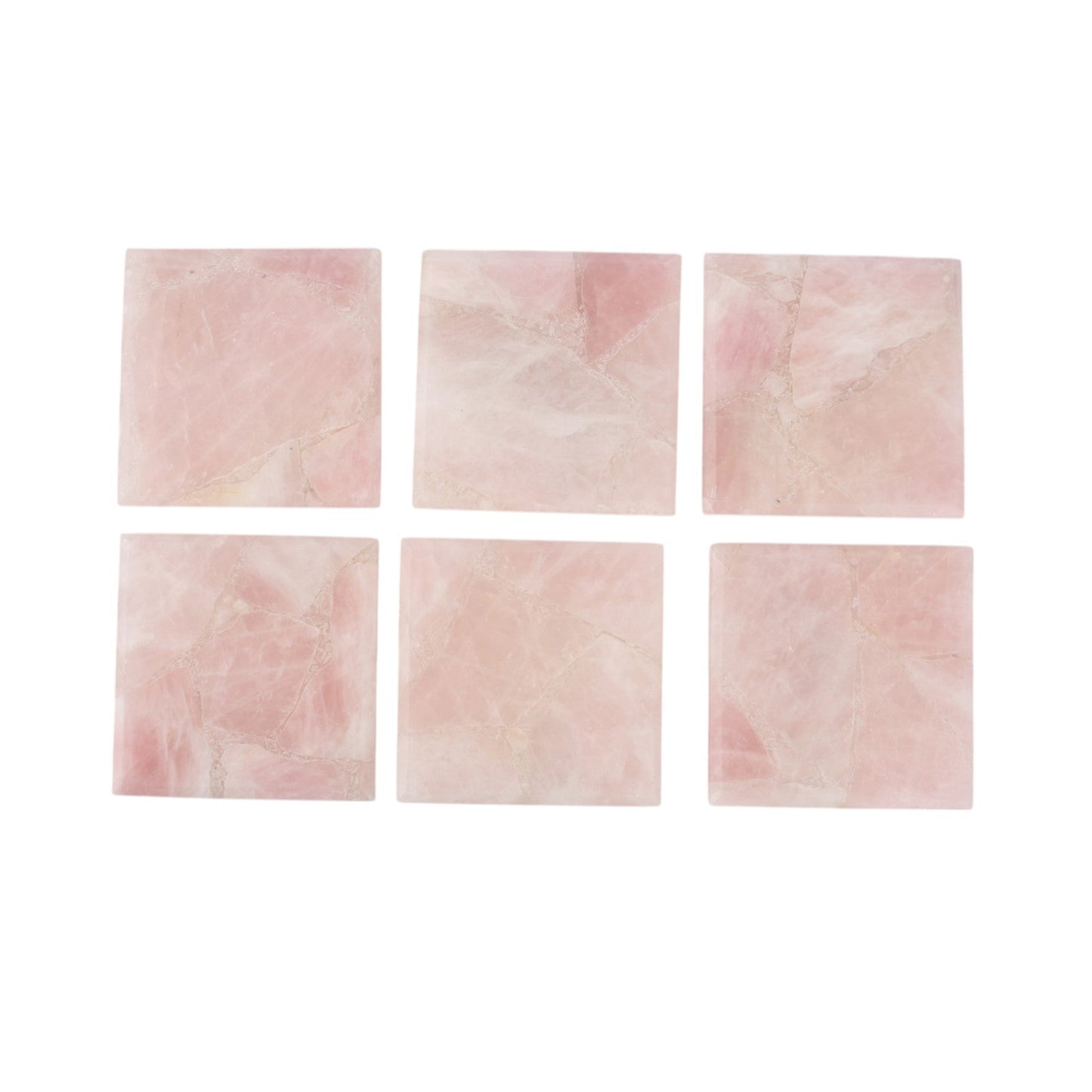 Rose Quartz Square Coaster Set