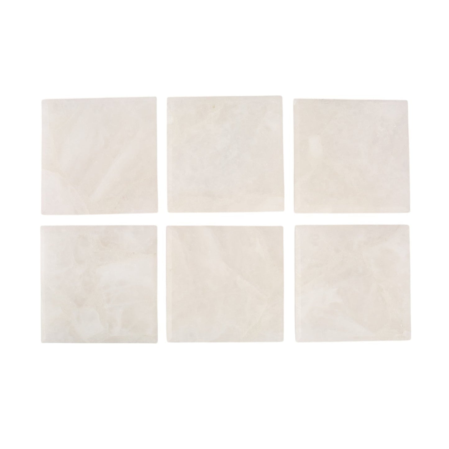 White Square Coaster Set