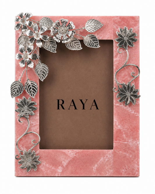 Silver Plated Flower Resin Photo Frame