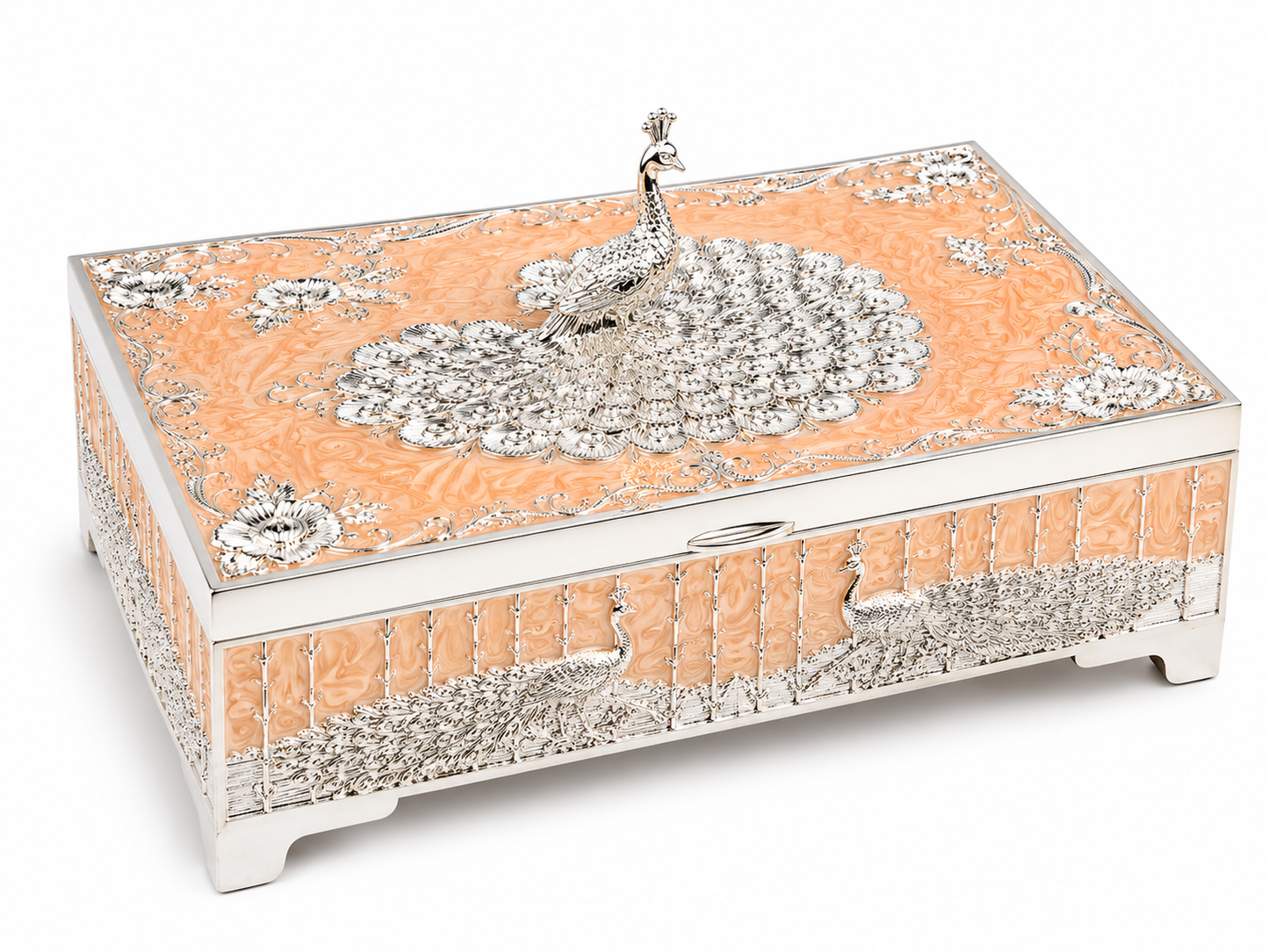 Peacock on Top Dryfruit Box - Four Partition
