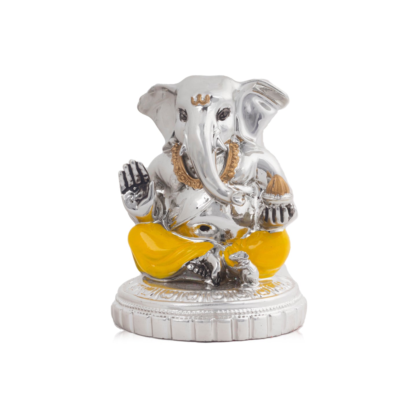 Silver Plated Yellow Dhoti Ganesha