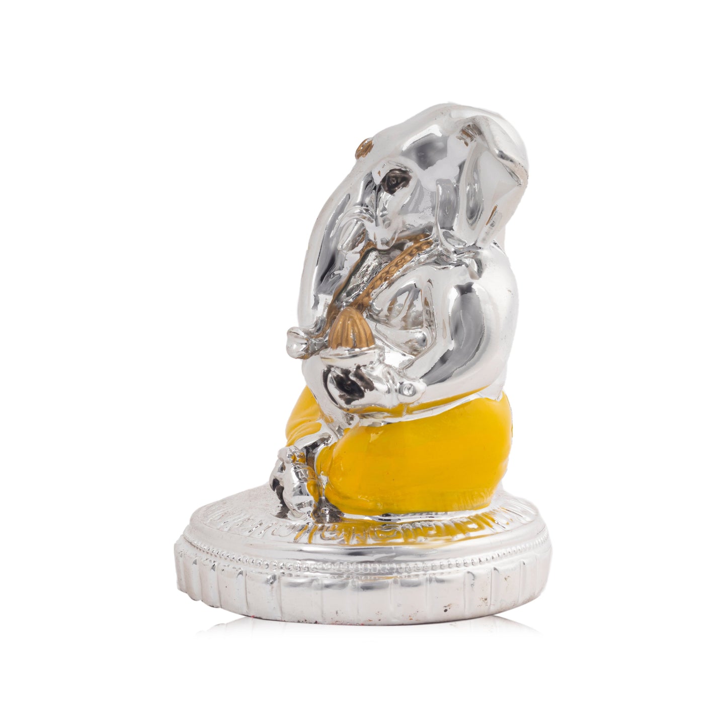 Silver Plated Yellow Dhoti Ganesha