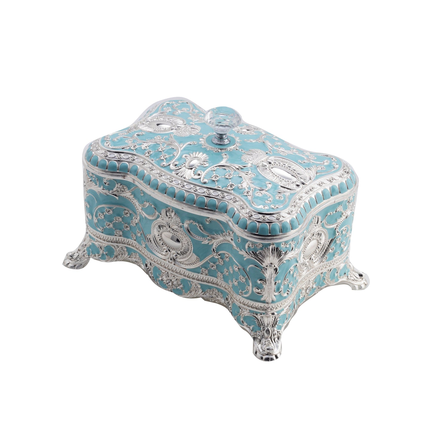 Enamel Crystal Jewelery Box (Blue)