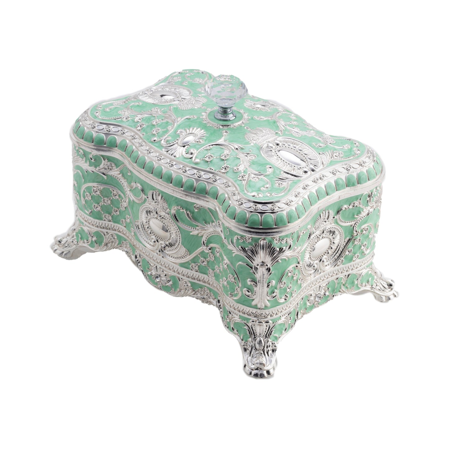 Enamel Crystal Jewelery Box (Green)