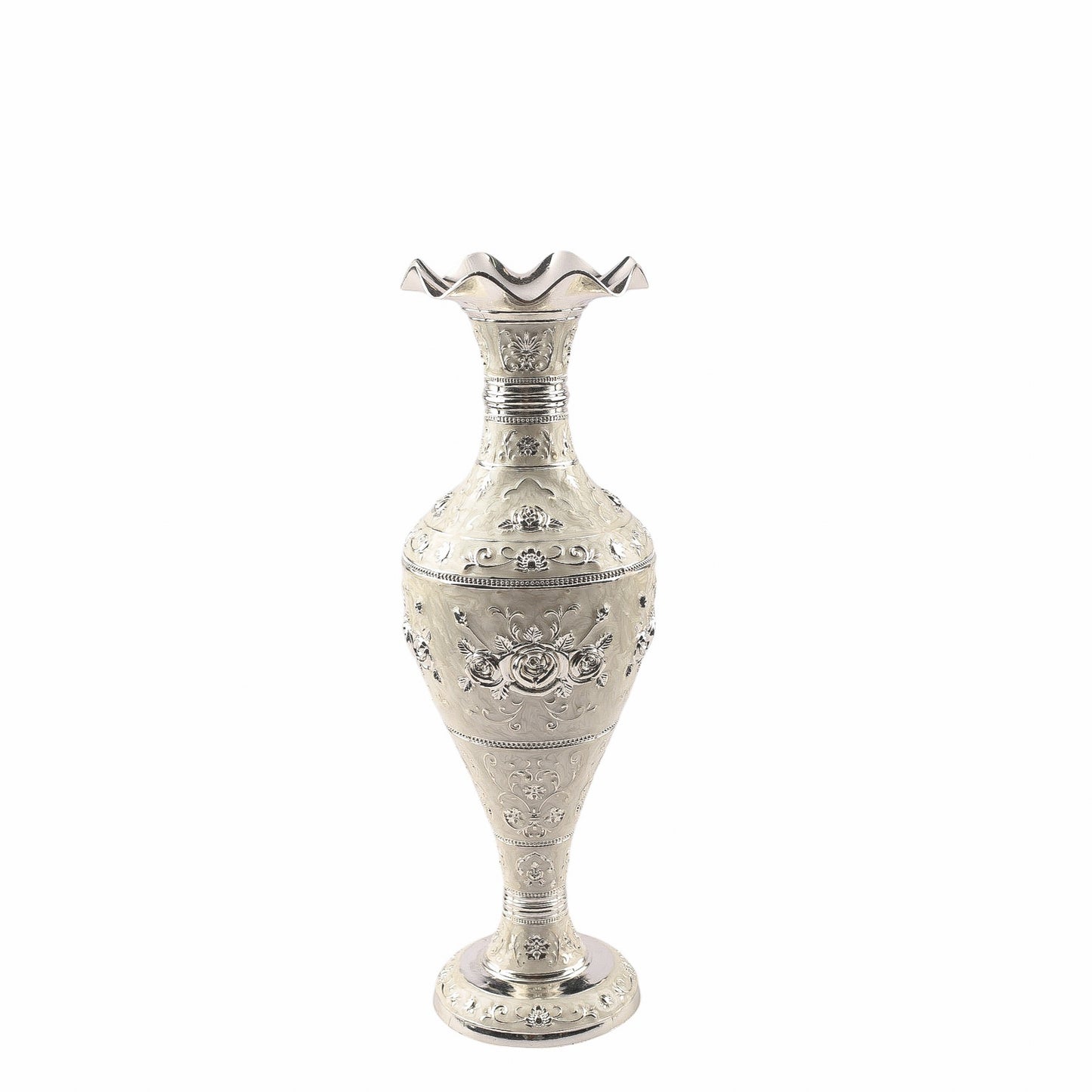 Flower Vase – White Enamel Finish