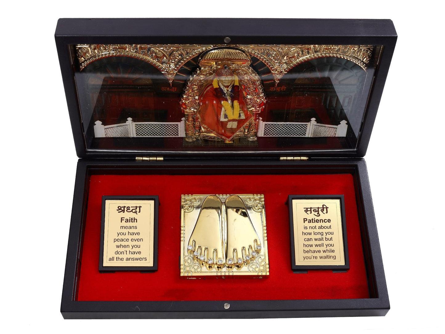 Charan Paduka Made In Gold Foiling Of Saibaba Ji