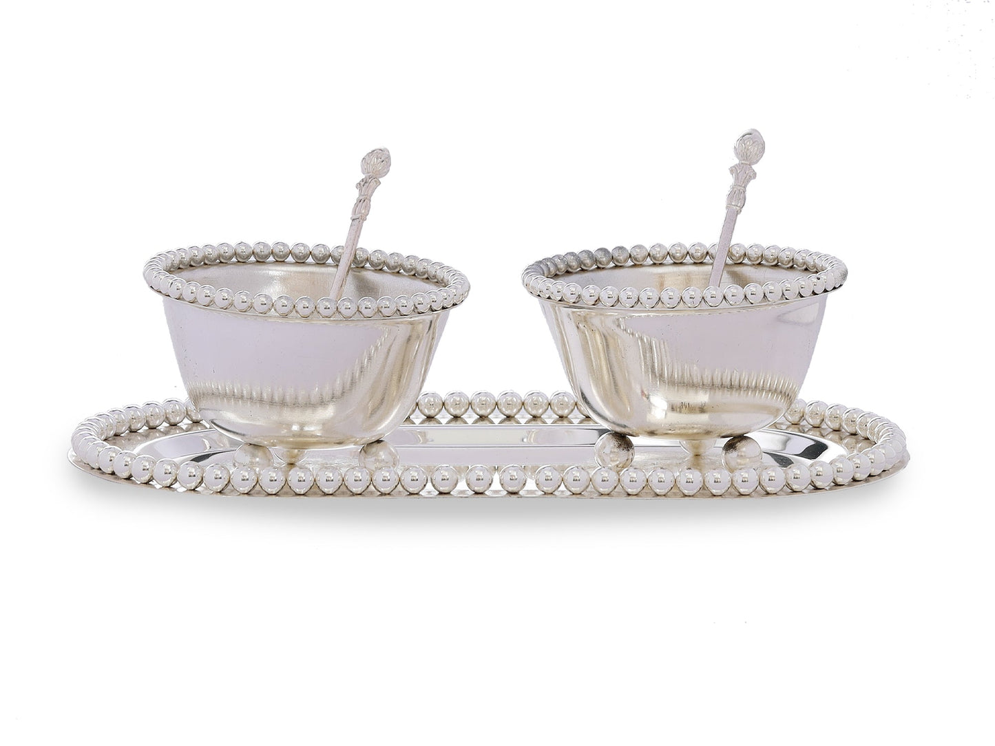 Set Of 2 Brass Bowl Made In Silver Plating