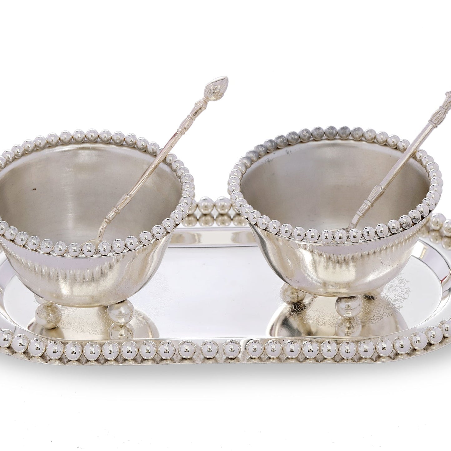Set Of 2 Brass Bowl Made In Silver Plating