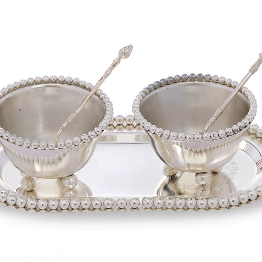 Set Of 2 Brass Bowl Made In Silver Plating