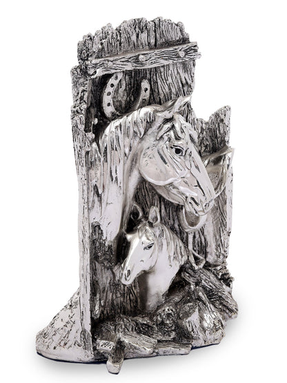 Resin Horse Made In Silver Plating Base