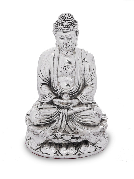 Silver Plated Resin Buddha