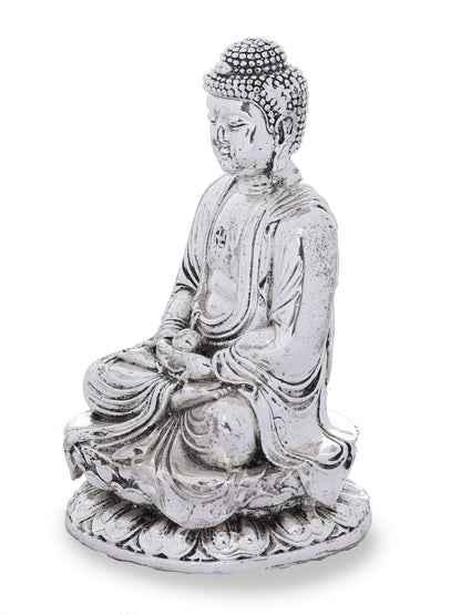 Silver Plated Resin Buddha
