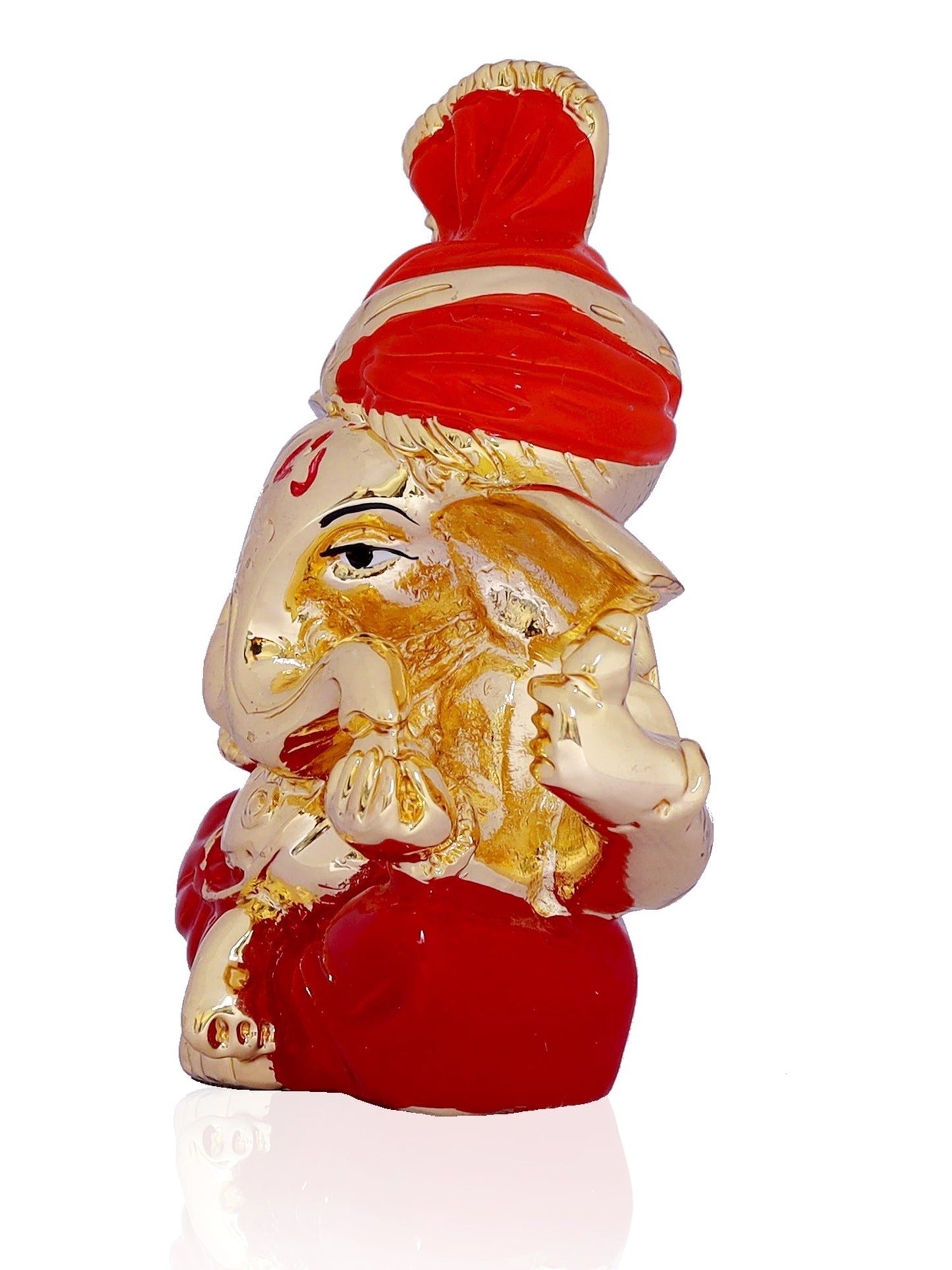 Ganesha Made In Gold Plating Base with Red Dhoti