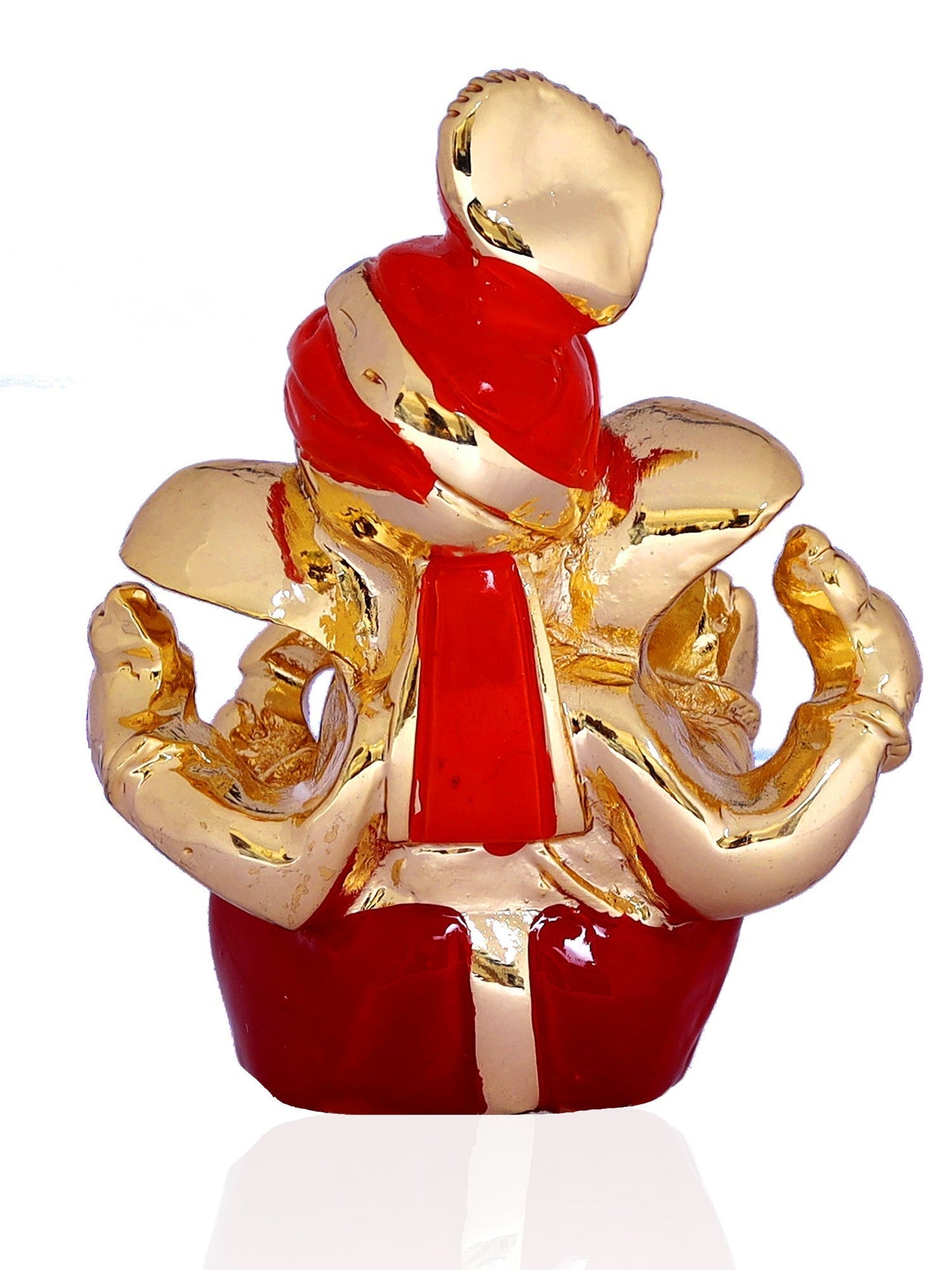 Ganesha Made In Gold Plating Base with Red Dhoti