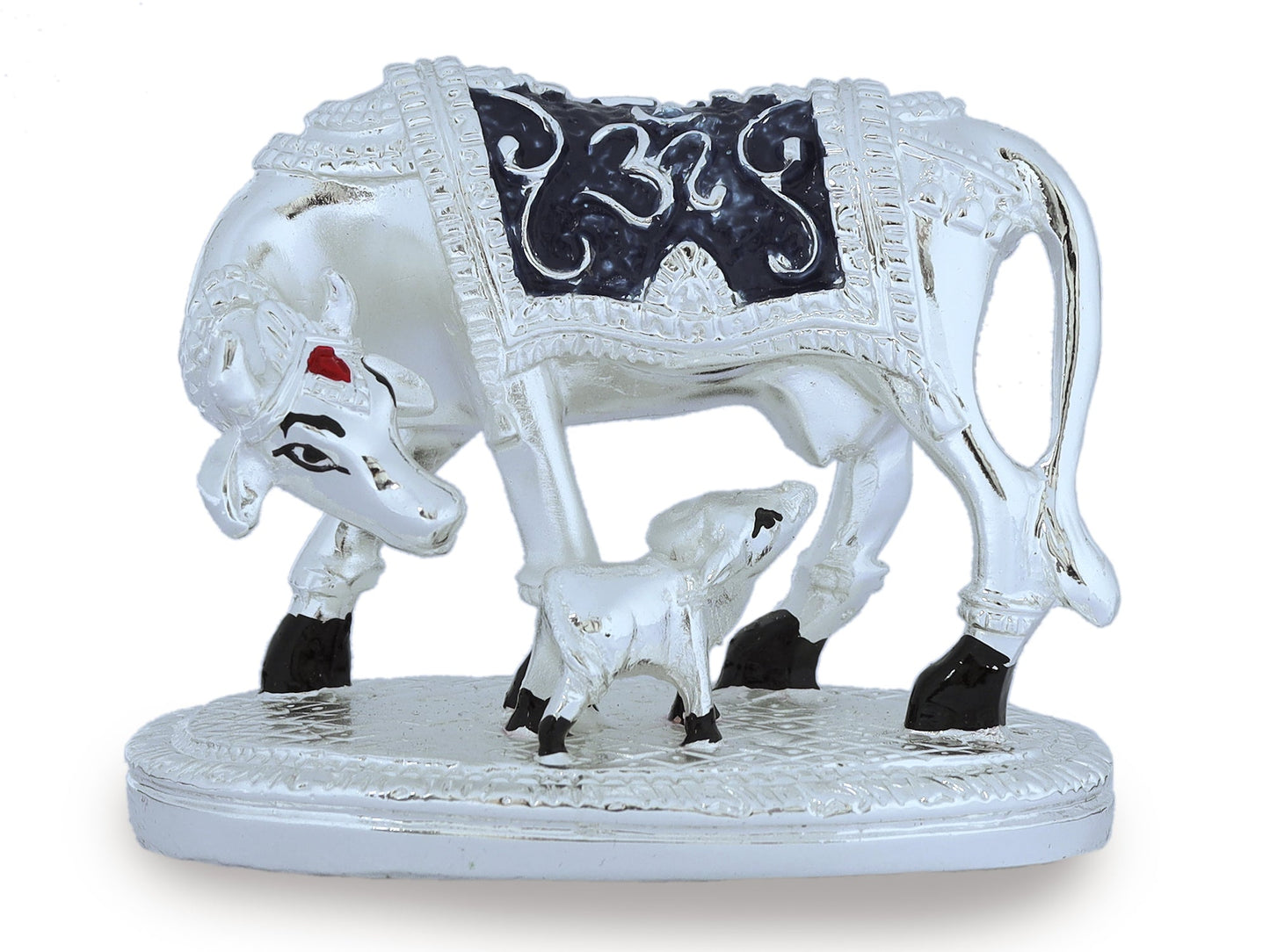 Silver Plated Resin Cow Made