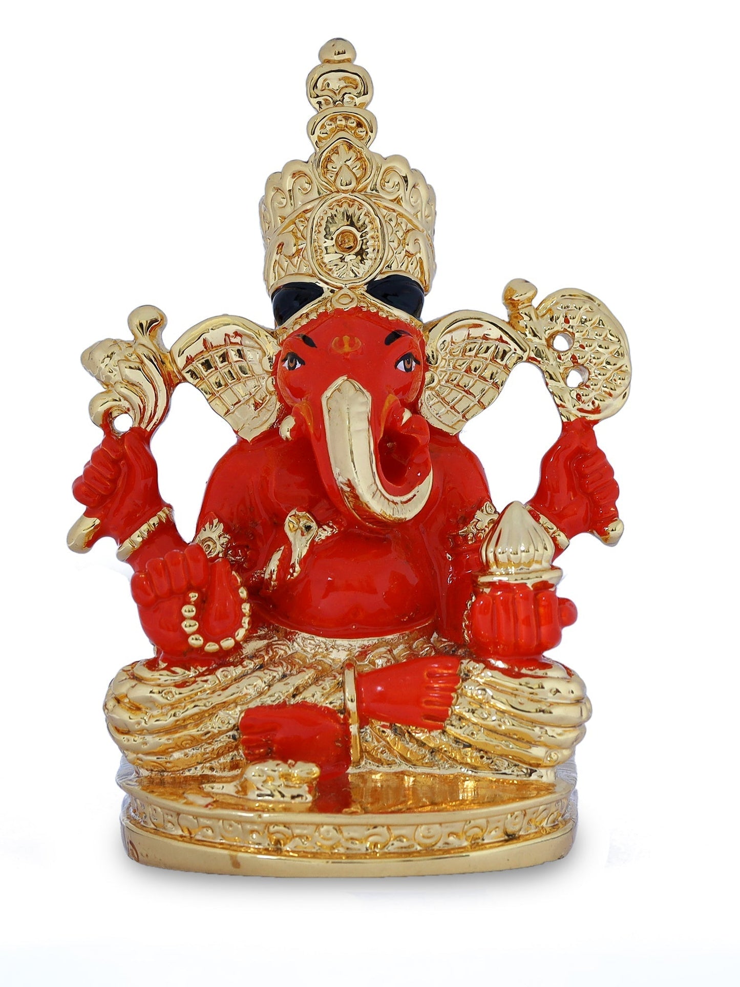 Ganesha Made In Gold Plating Resin Base with Yellow Dhoti