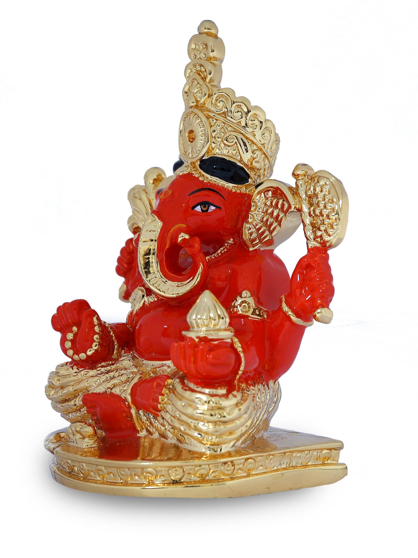 Ganesha Made In Gold Plating Resin Base with Yellow Dhoti