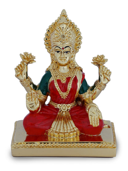Resin Laxmi Ji Made In Gold Plating with Red Saree